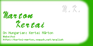 marton kertai business card