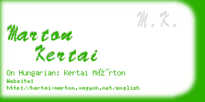 marton kertai business card